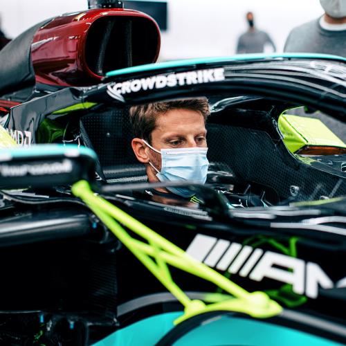 Romain Grosjean sous les couleurs de Mercedes au Grand Prix de France